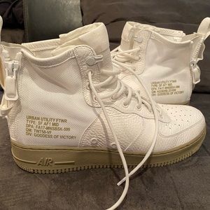 Nike SF Air Force 1 mid ivory neutral olive boots